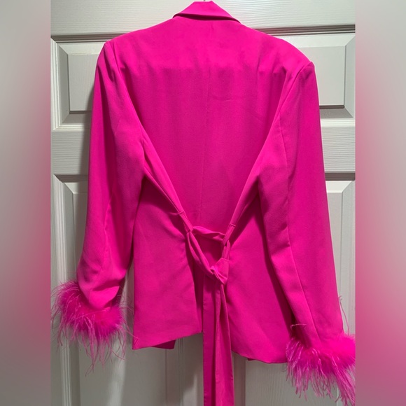 JODIFL Bright Fuchsia Satin Blazer - Picture 5 of 6